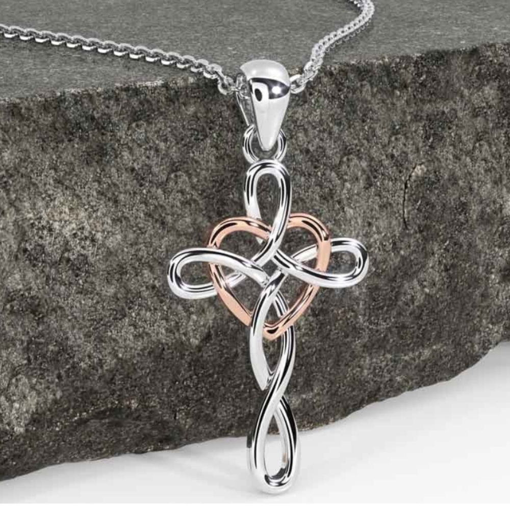 S925 Sterling Silver Celtic Knot Cross Infinity Love Heart Pendant Necklace - Picture 4 of 9